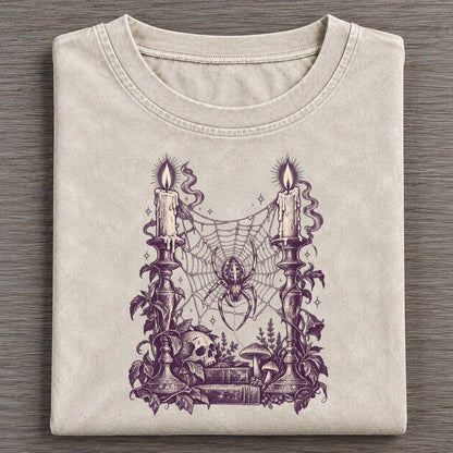 Spider Candlesticks Midnight Haunt Vintage T-shirt – Off White