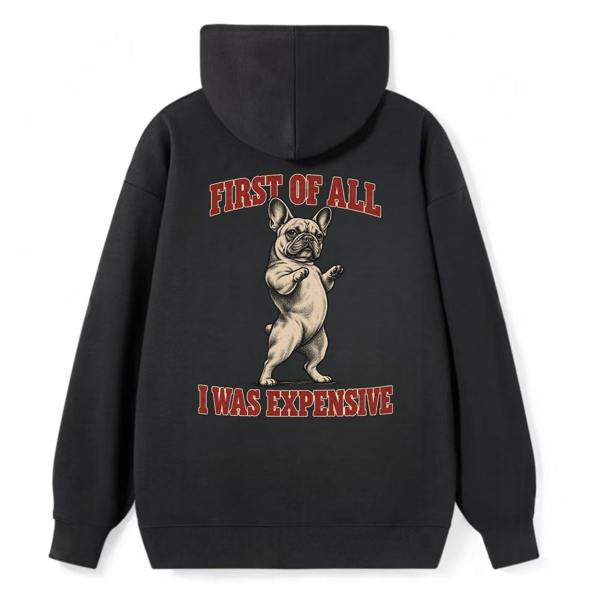 French Bulldog Dog Declarations Classic Pullover Hoodie – Black