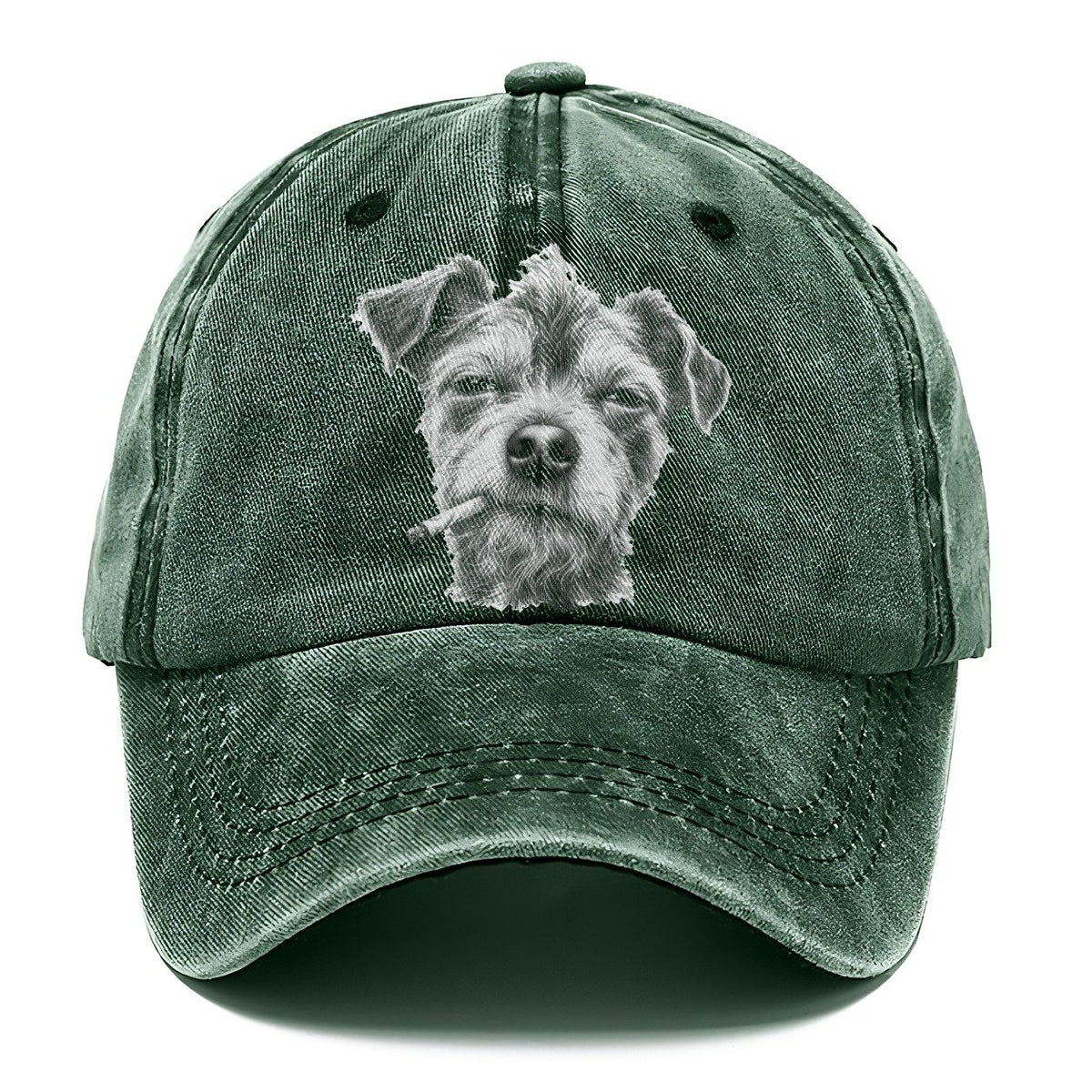 Terrier Mix A Loosely Hand Rolled Cigarette Smoking Dogs Smoking Dogs Portraits Classic Cap – Forest Mist