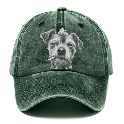 Terrier Mix A Loosely Hand Rolled Cigarette Smoking Dogs Smoking Dogs Portraits Classic Cap – Forest Mist