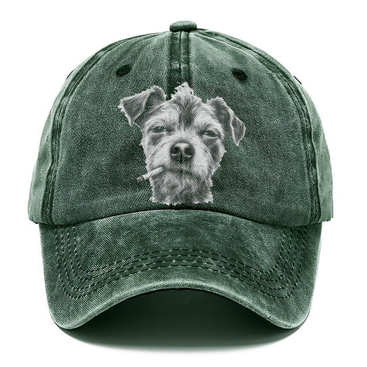 Terrier Mix Smoking Dogs Classic Cap – Forest Mist