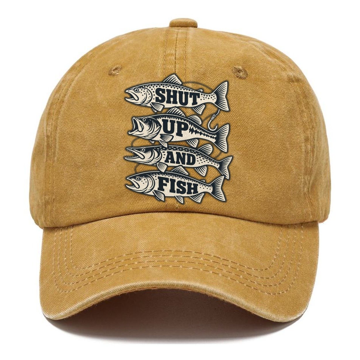 Shut Up And Fish Fishing Elegant Classic Cap – Golden Harvest