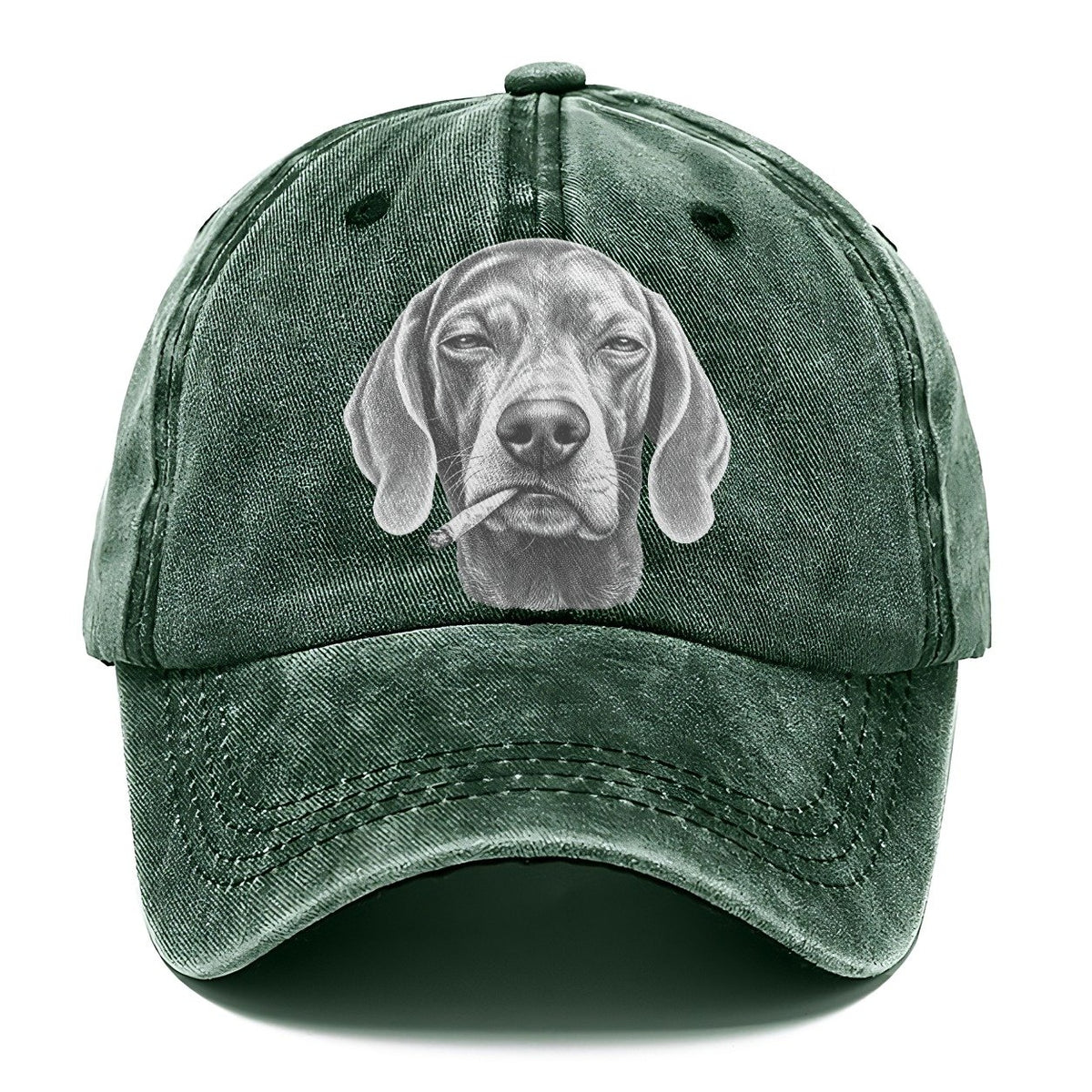 Weimaraner A Loosely Hand Rolled Cigarette Smoking Dogs Smoking Dogs Portraits Classic Cap – Forest Mist