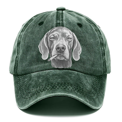 Weimaraner A Loosely Hand Rolled Cigarette Smoking Dogs Smoking Dogs Portraits Classic Cap – Forest Mist