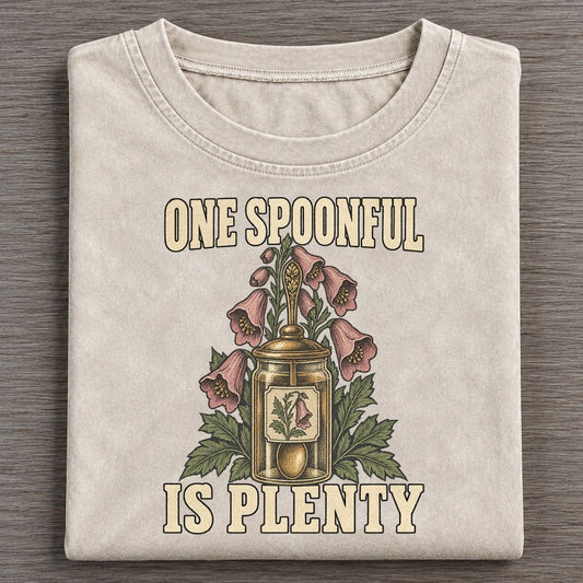 Is Plenty Botanical Warnings Vintage T-shirt – Off White