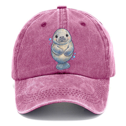 Manatee Front Flipper Hug Sea Sprite Classic Cap – Dusty Rose