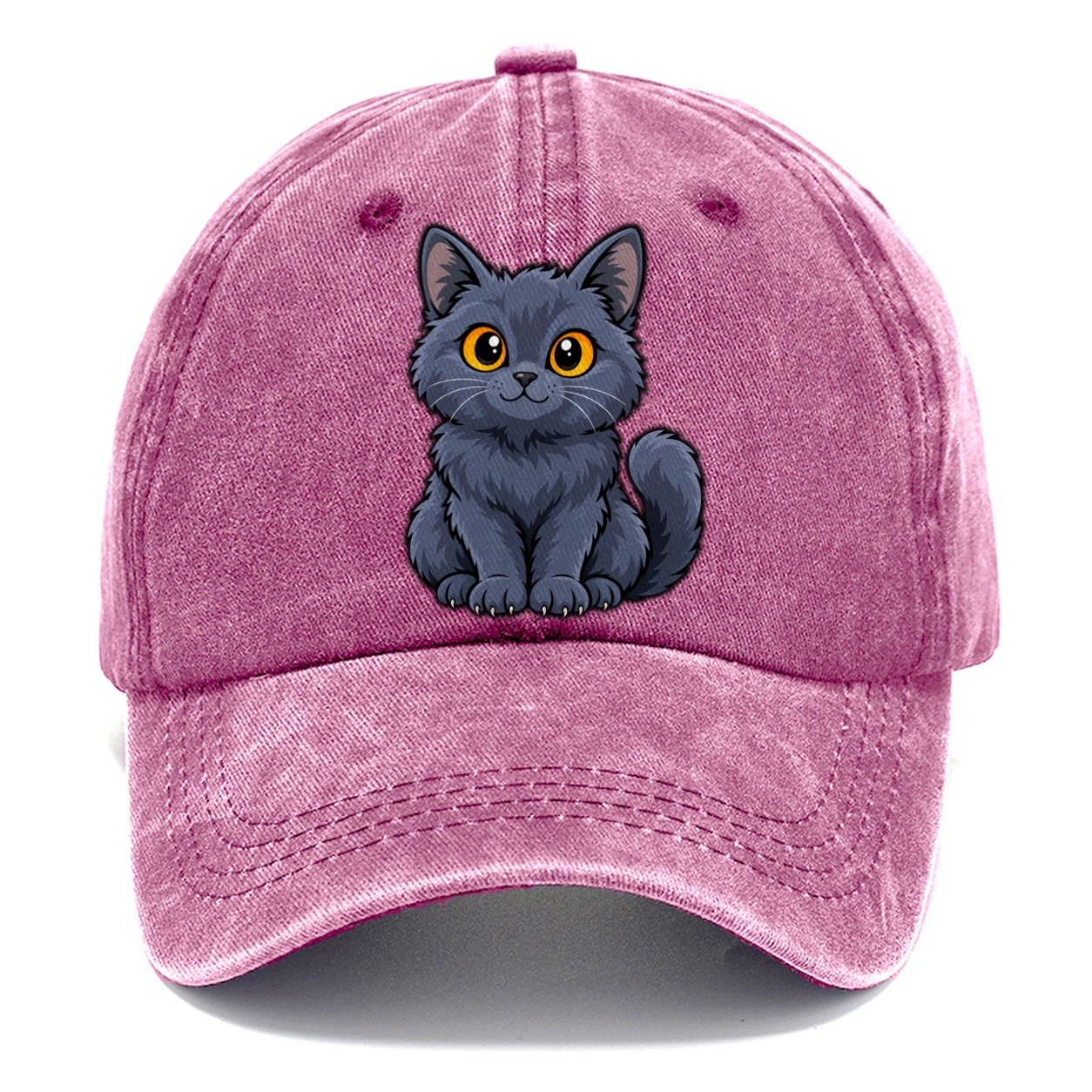 Chartreux Smiling Sit Peeking Cats Classic Cap – Dusty Rose