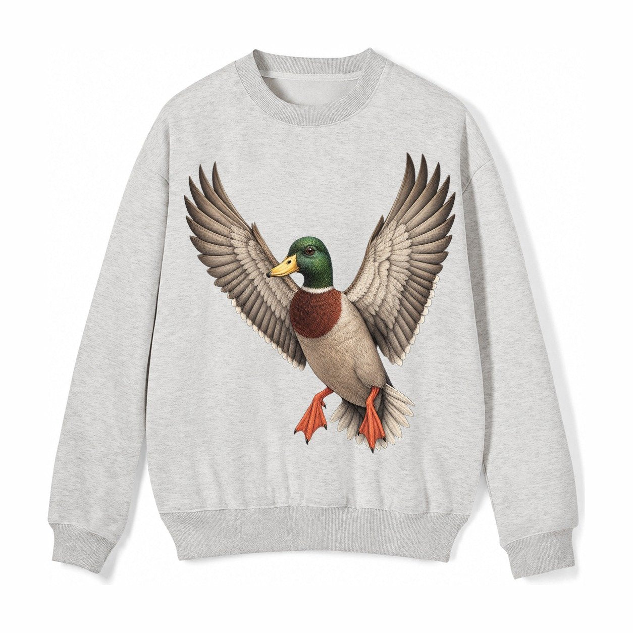 Mallard In Flight Fleece Sweatshirt – Light Gray