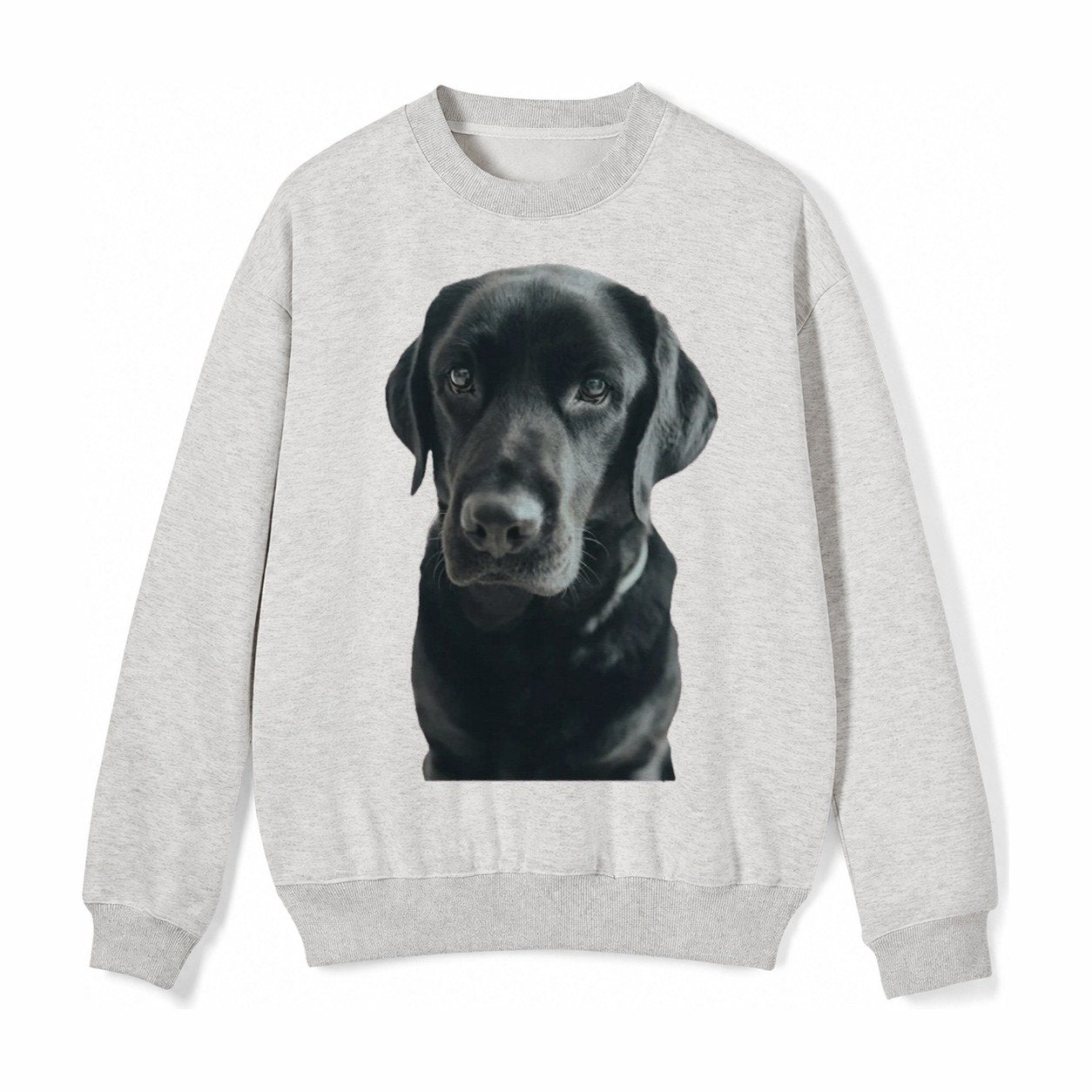Black Labrador Fleece Sweatshirt – Light Gray
