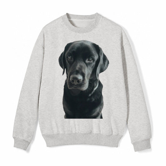 Black Labrador Fleece Sweatshirt – Light Gray