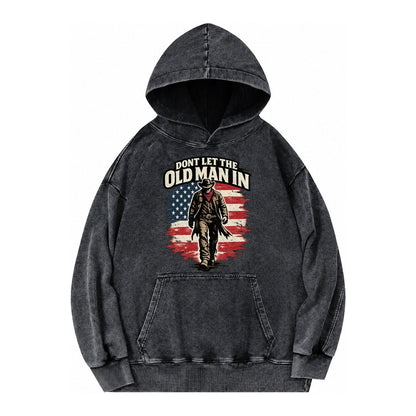 Dont Let The Old Man In Vintage Washed Hoodie – Black