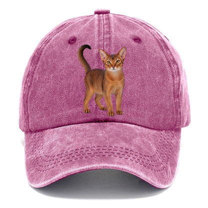 Abyssinian Standing Three Quarter Realistic Cat Portrait Classic Cap – Dusty Rose
