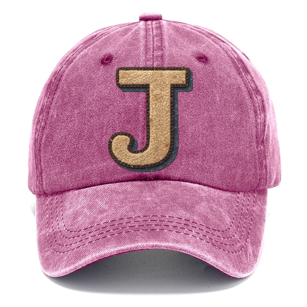 Varsity Chenille J Monogram Classic Cap – Dusty Rose