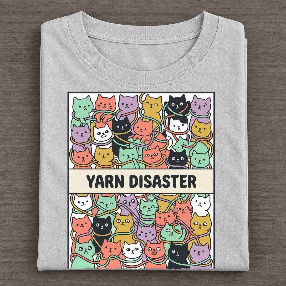Yarn Disaster Overcatted Classic T-shirt – Grey
