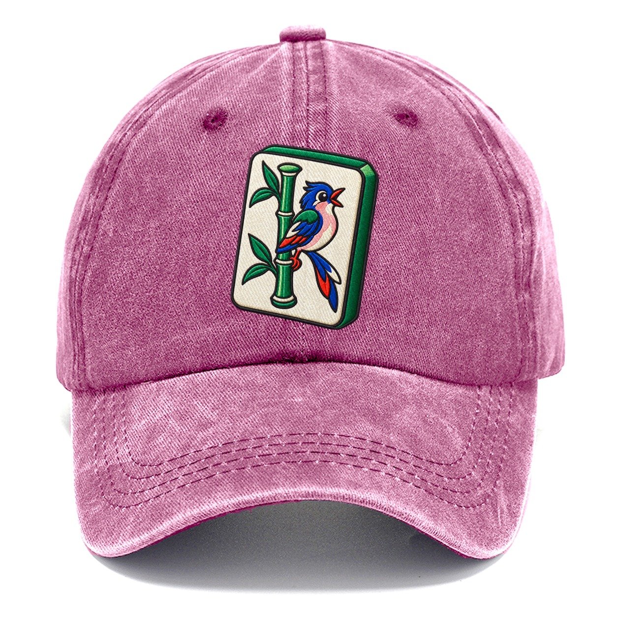Bamboo Songbird Mahjong Game Night Classic Cap – Dusty Rose