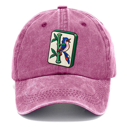 Bamboo Songbird Mahjong Game Night Classic Cap – Dusty Rose