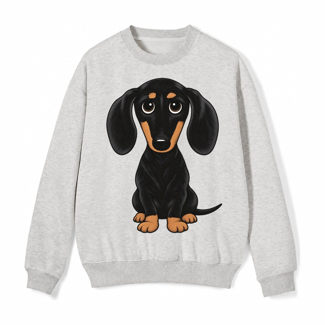 Retro Dachshund Fleece Sweatshirt – Light Gray