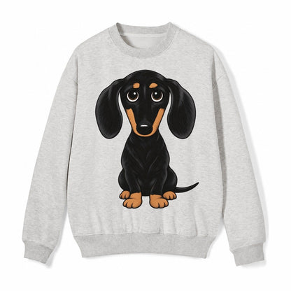 Retro Dachshund Fleece Sweatshirt – Light Gray