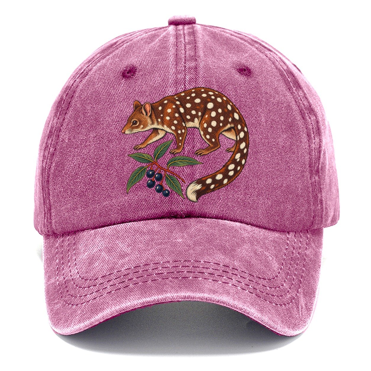 Spotted Tail Quoll And Mountain Pepper Berries Australia Cultural Icons Classic Cap – Dusty Rose