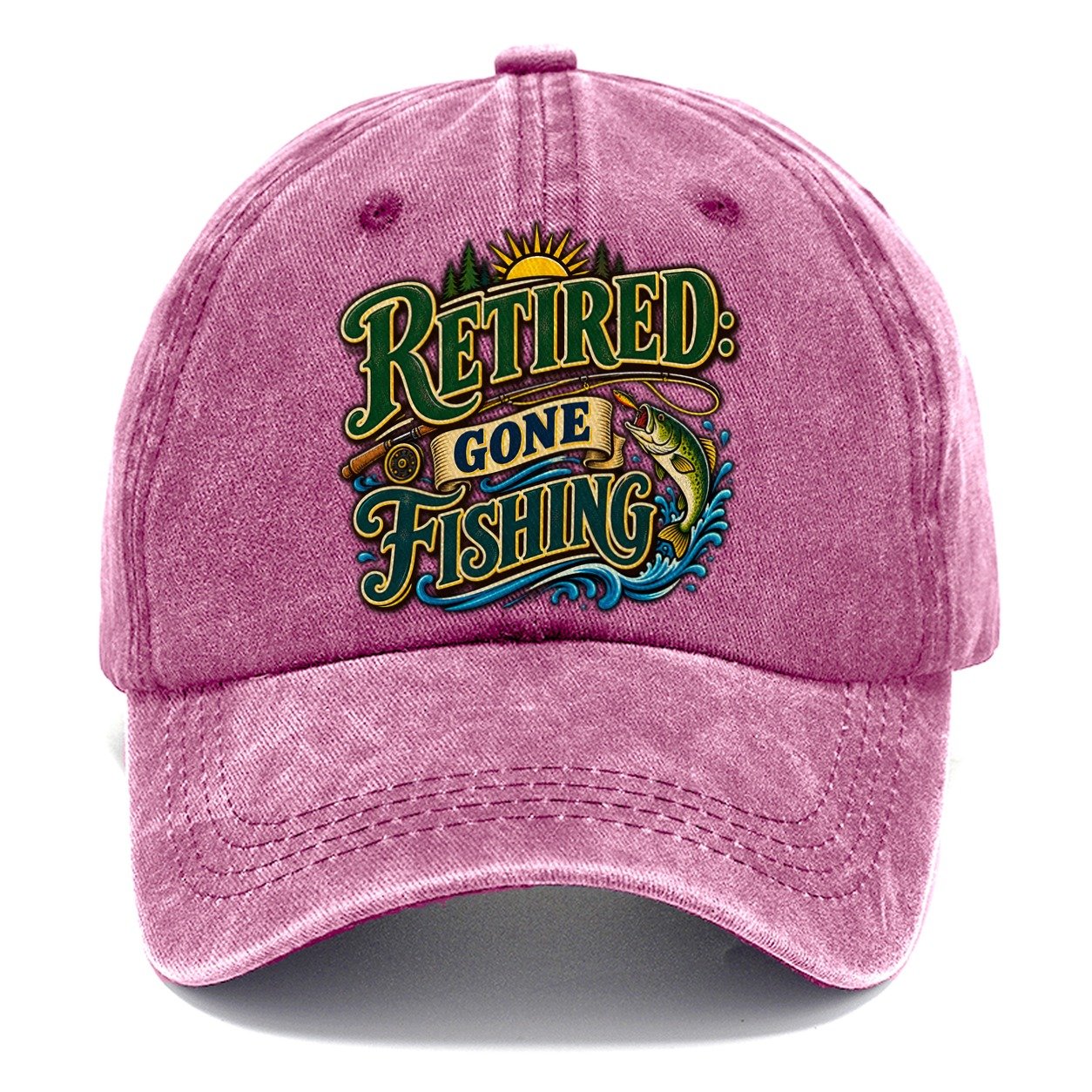 Retired Gone Fishing Retired Living Classic Cap – Dusty Rose