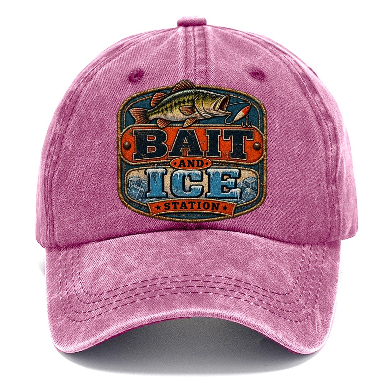 Bait And Ice Station Fishing Club Classic Cap – Dusty Rose