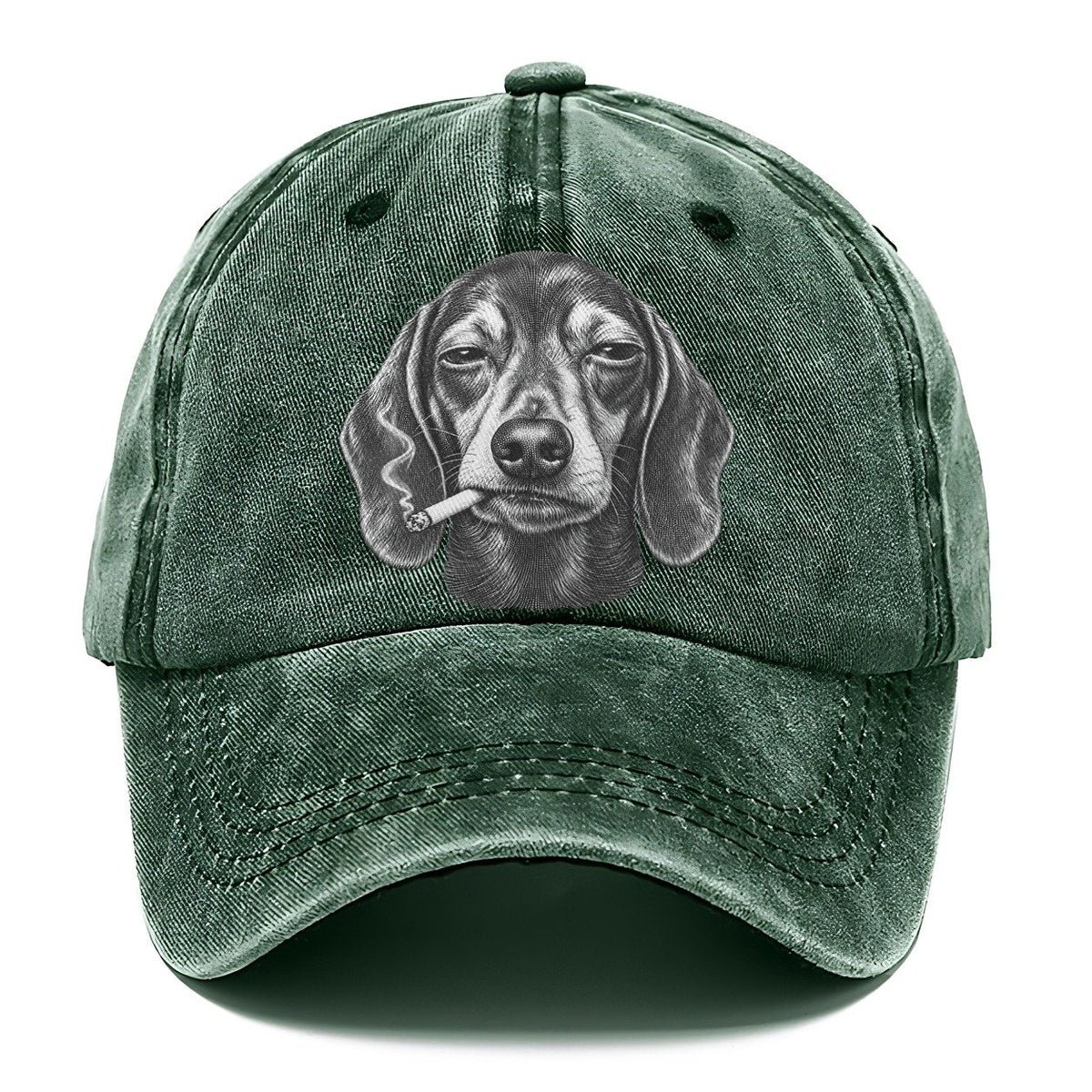Dachshund A Lit Cigarette Smoking Dogs Smoking Dogs Portraits Classic Cap – Forest Mist
