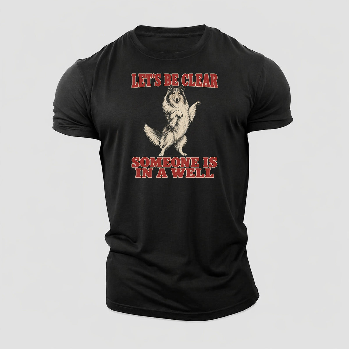 Rough Collie Dog Declarations Cotton T-Shirt – Black