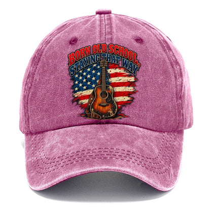 Born Old School Staying That Way Old Man Strong Classic Cap – Dusty Rose
