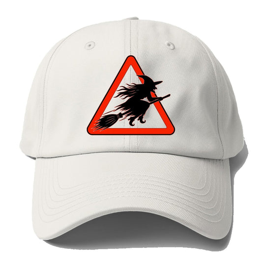 Witch Crossing Warning Sign Baseball Cap – Off White