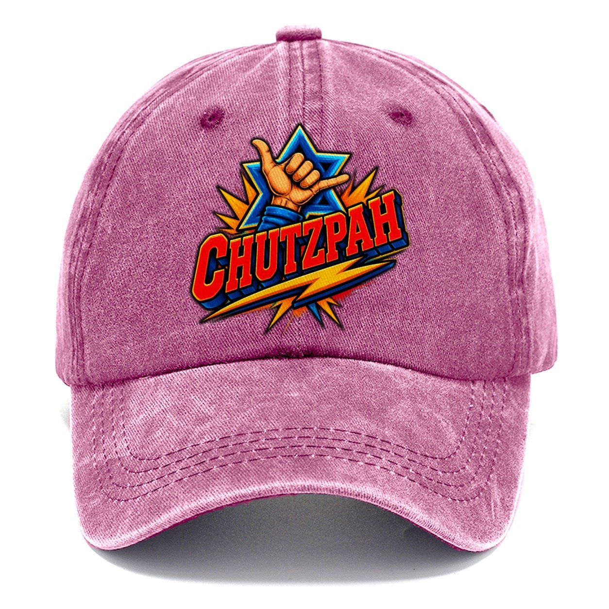 Chutzpah Attitude Judaism Heritage Classic Cap – Dusty Rose