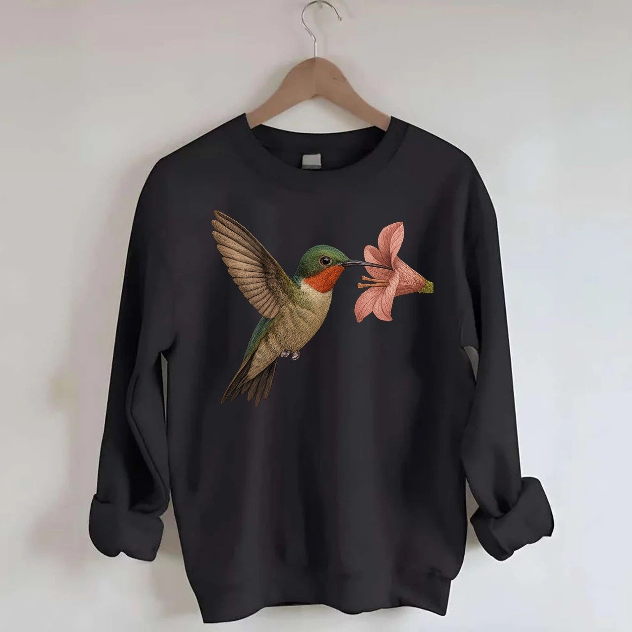 Hummingbirdhaven Crewneck Sweatshirt – Black