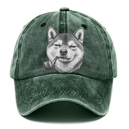 Shiba Inu A Classic Tobacco Pipe Smoking Dogs Smoking Dogs Portraits Classic Cap – Forest Mist