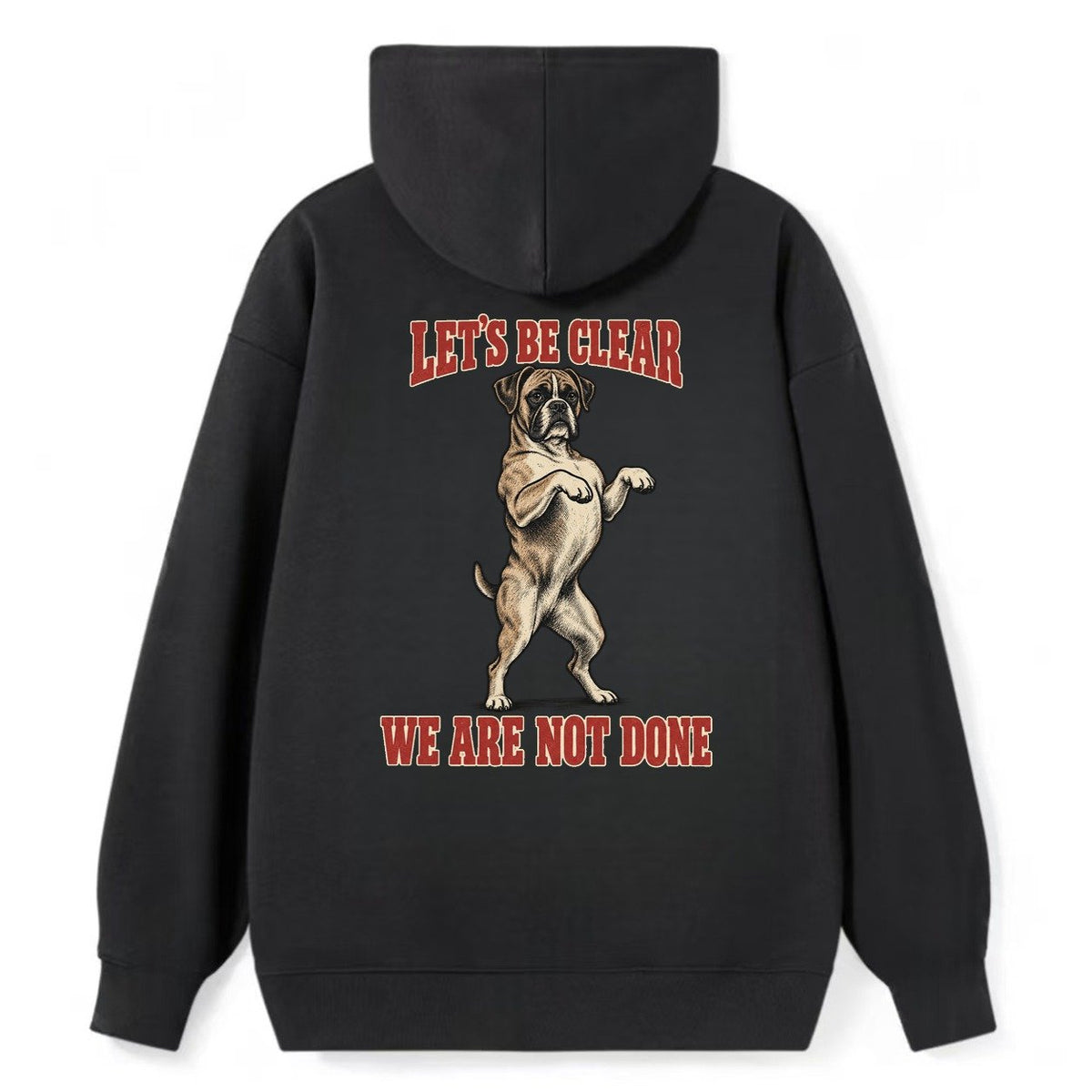 Boxer Dog Declarations Classic Pullover Hoodie – Black