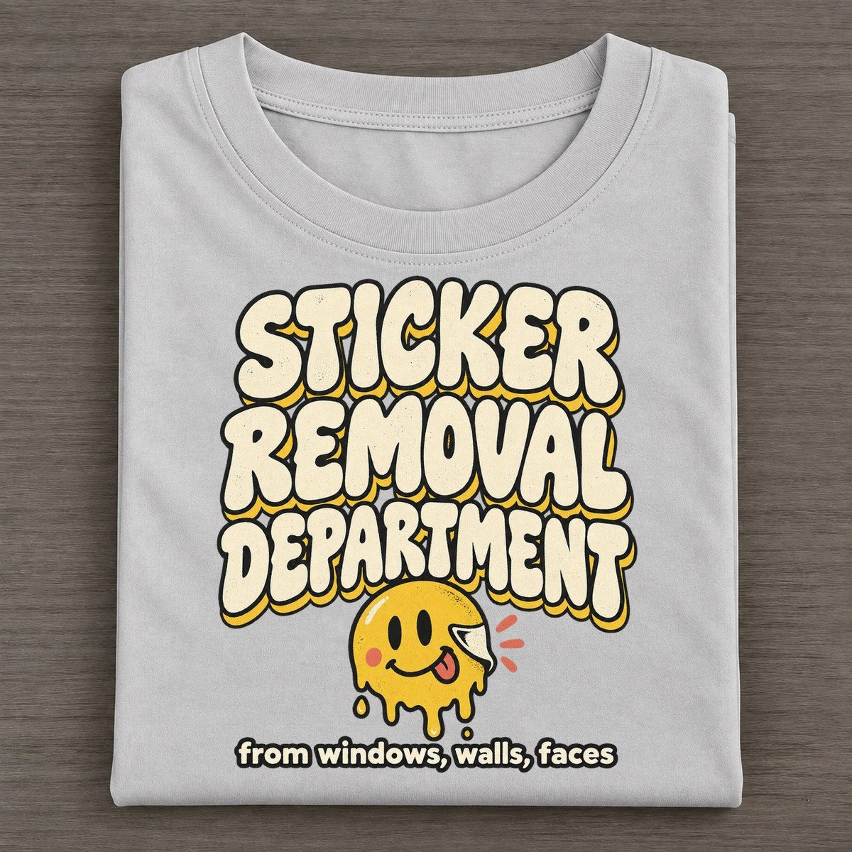 Sticker Removal Running On Fumes Club Classic T-shirt – Grey