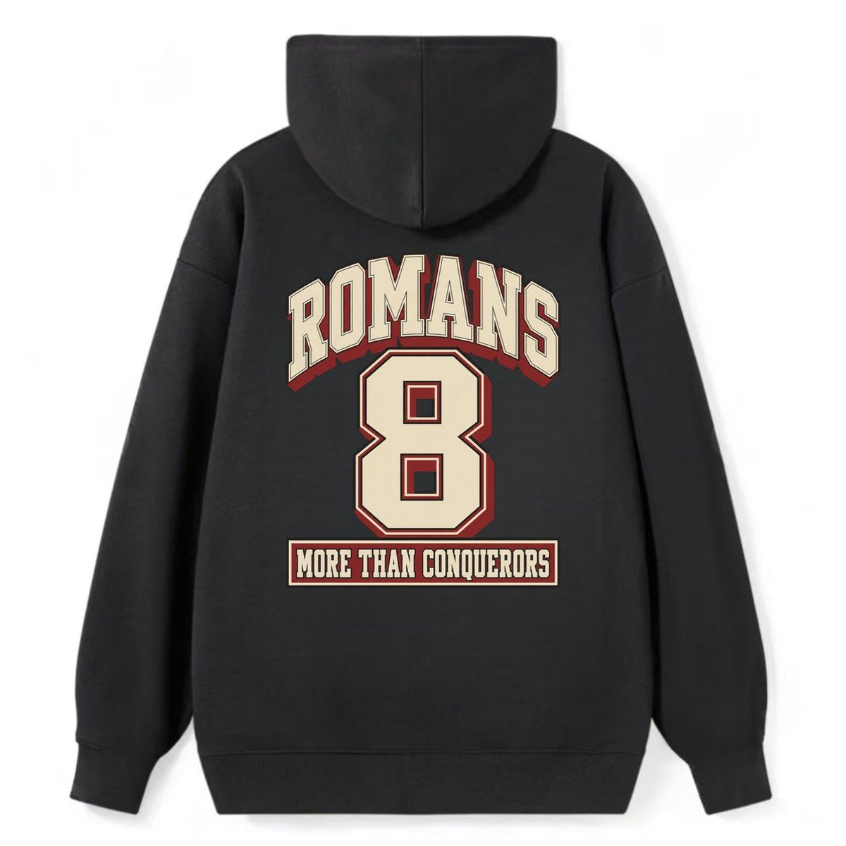 Romans 8 Varsity Chapel Varsity Classic Pullover Hoodie – Black