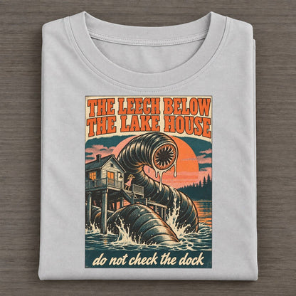 The Leech Below The Lake House Drive In Monsters Classic T-shirt – Grey