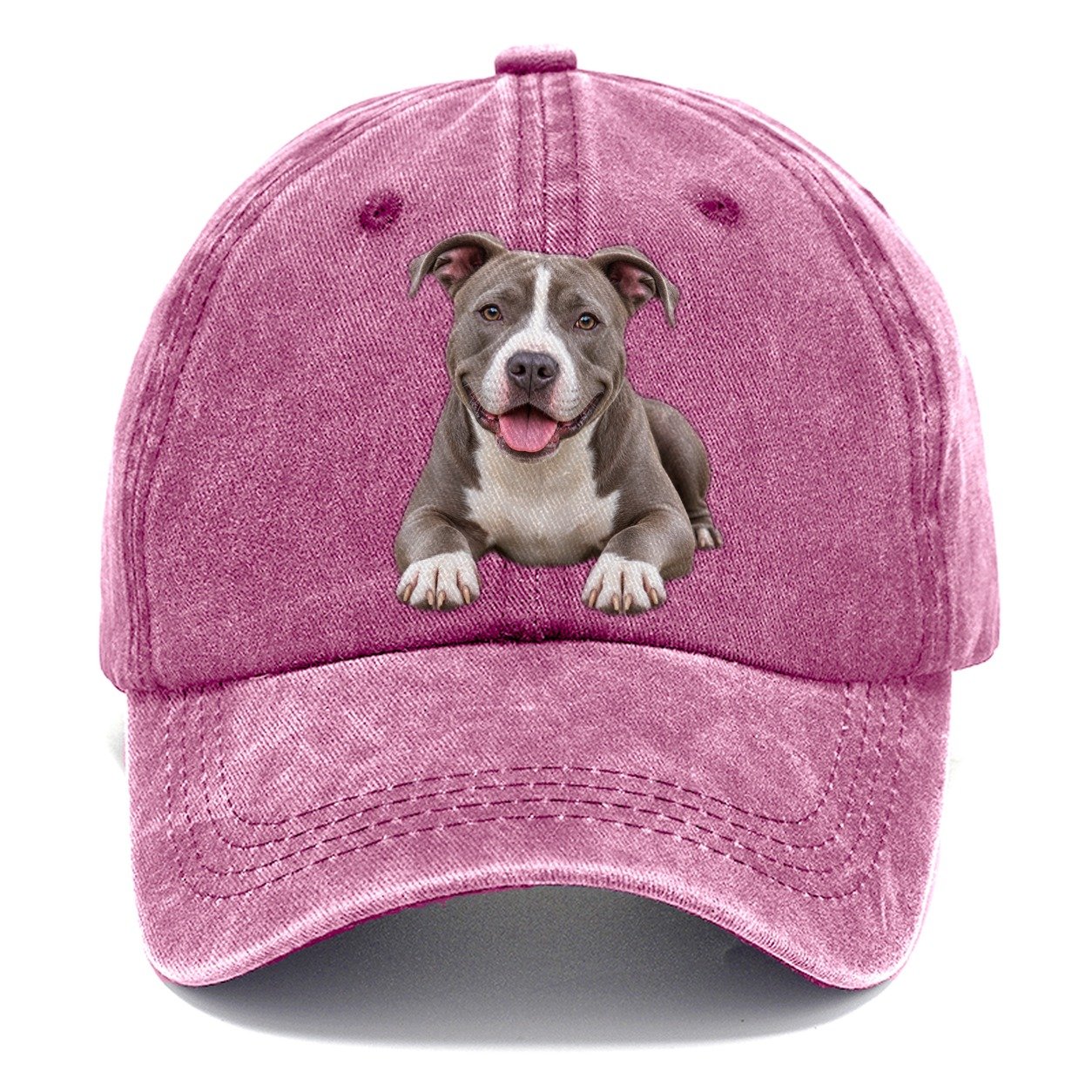 Pit Bull Terrier Lying Down Top Breeds Classic Cap – Dusty Rose
