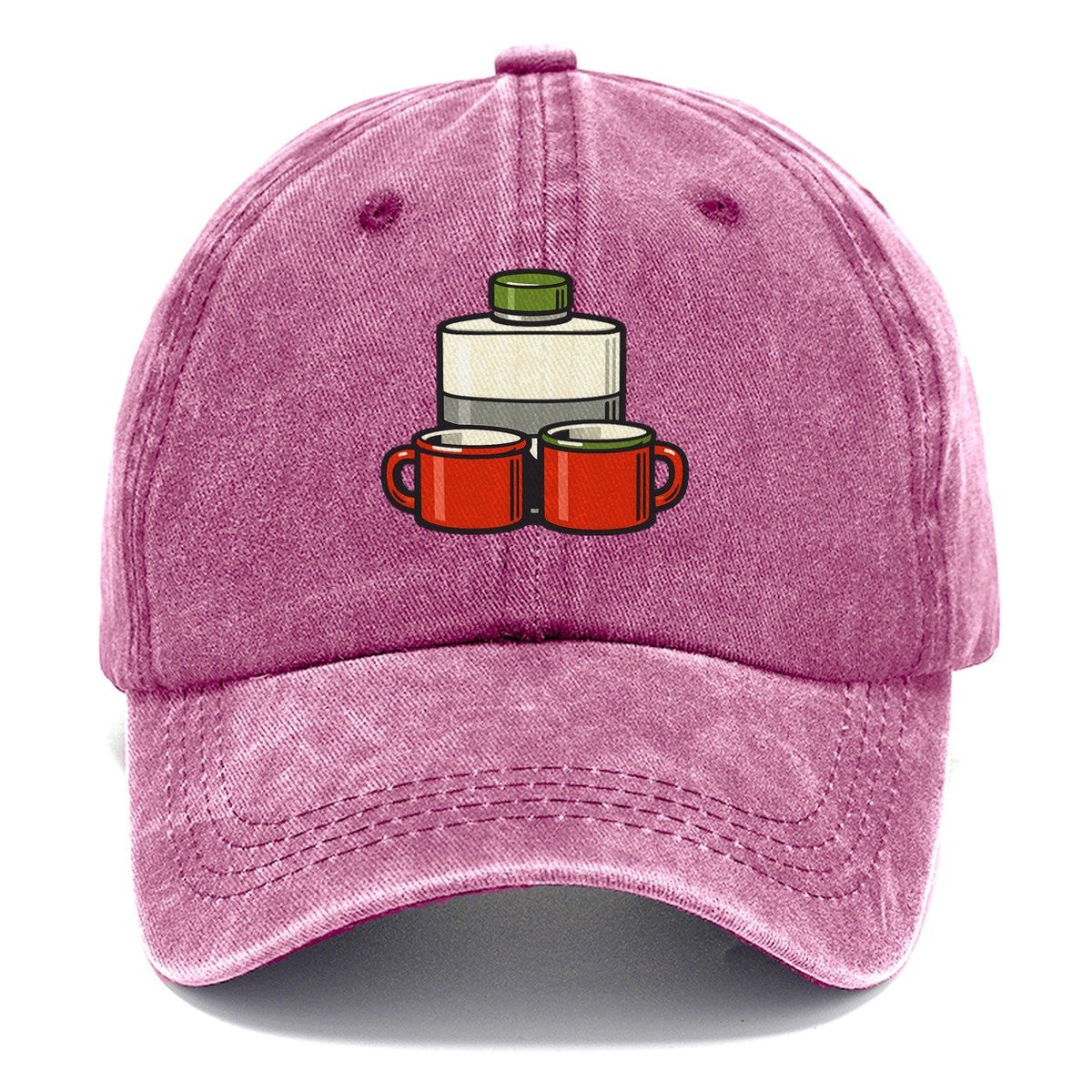 Flask And Two Mugs Geocaching Classic Cap – Dusty Rose