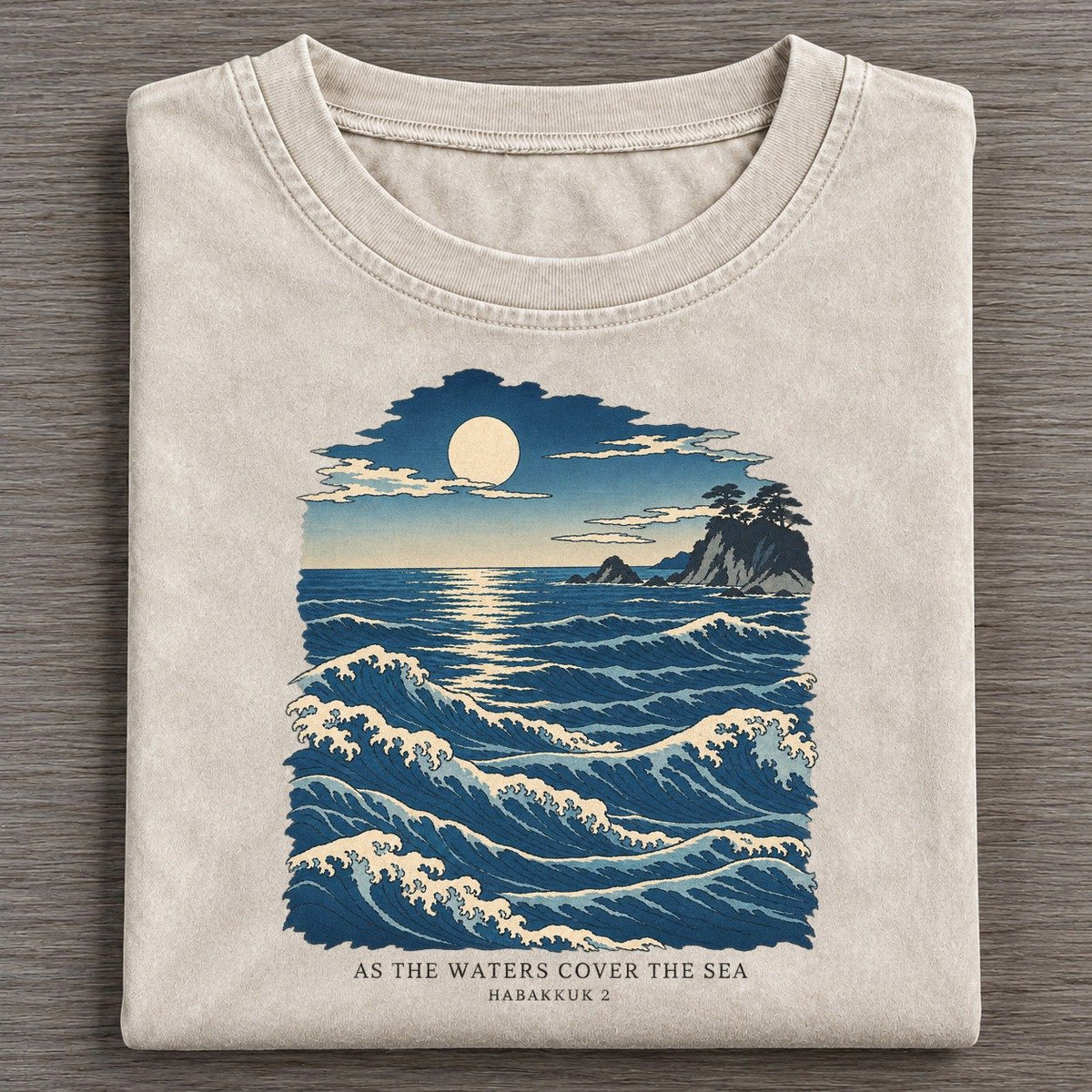 As The Waters Cover The Sea The Great Deep Vintage T-shirt – Off White