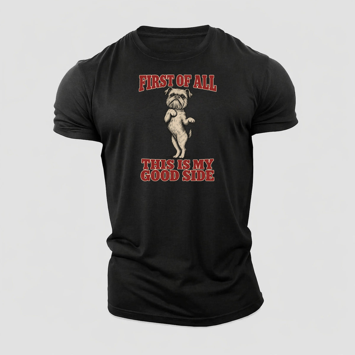 Brussels Griffon Dog Declarations Cotton T-Shirt – Black