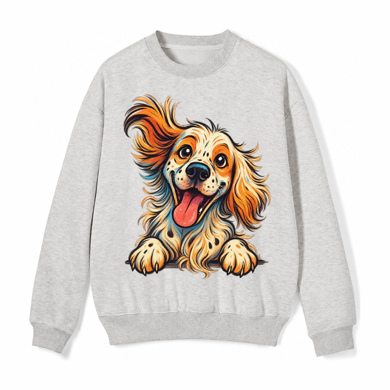 English Springer Spaniel Fleece Sweatshirt – Light Gray