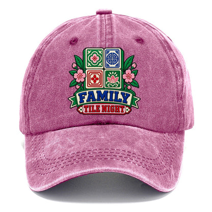 Family Tile Night Mahjong Game Night Classic Cap – Dusty Rose
