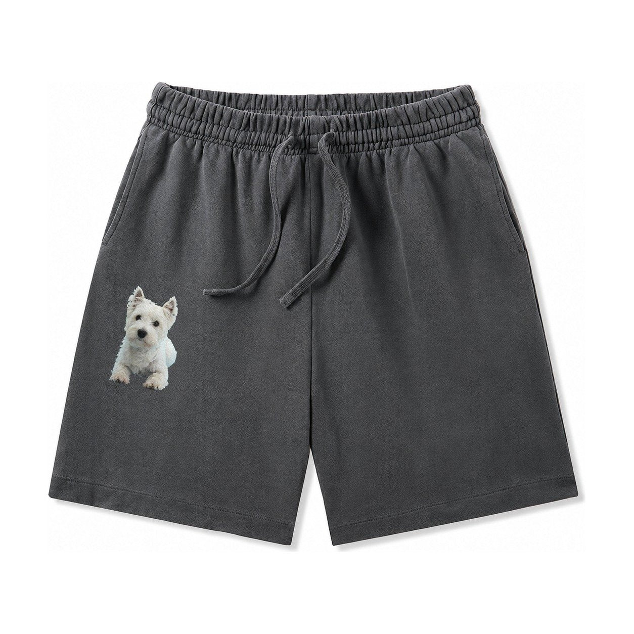 West Highland White Terrier Washed Shorts – Dark Gray