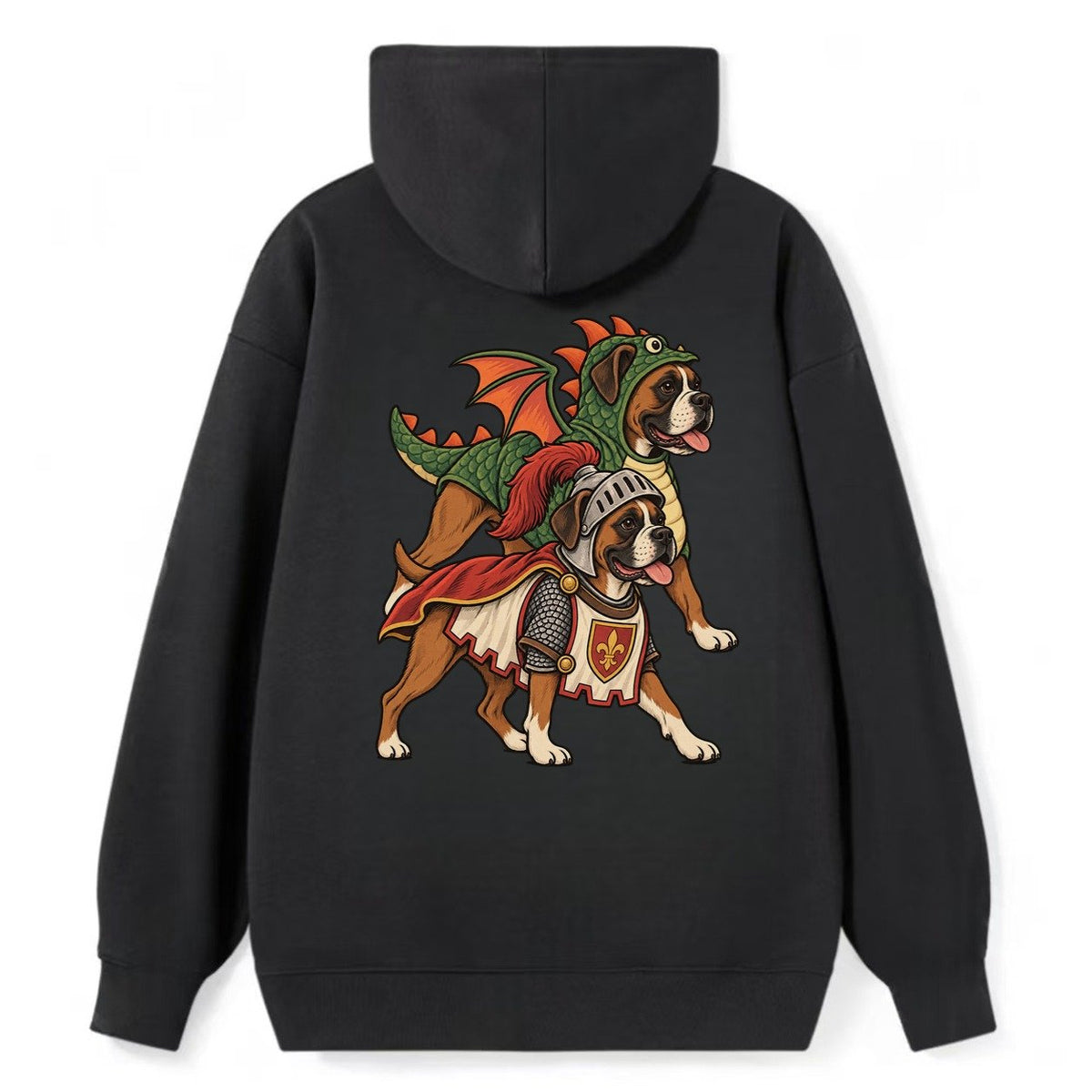 2 Boxers In Halloween Costumes Hdp 32 Parade Lineup Halloween Dog Parade Classic Pullover Hoodie – Black