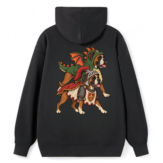 2 Boxers In Halloween Costumes Hdp 32 Parade Lineup Halloween Dog Parade Classic Pullover Hoodie – Black