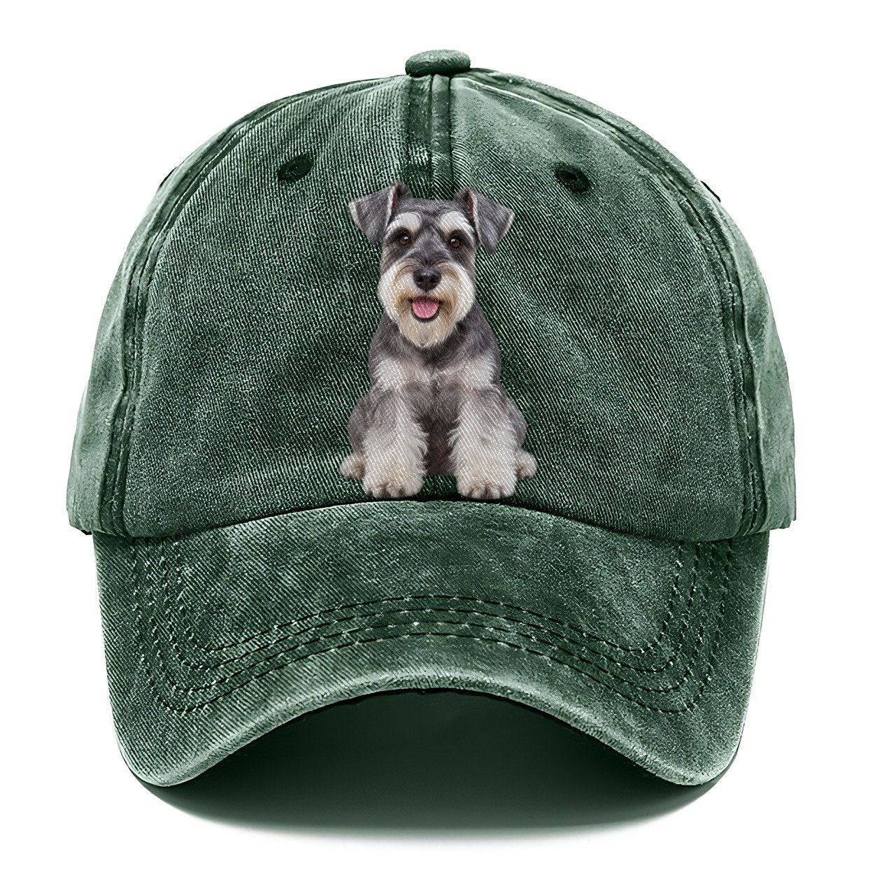 Miniature Schnauzer Sitting Top Breeds Classic Cap – Forest Mist