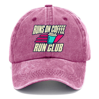 Runs On Coffee Run Club 90S Running Clubs Classic Cap – Dusty Rose