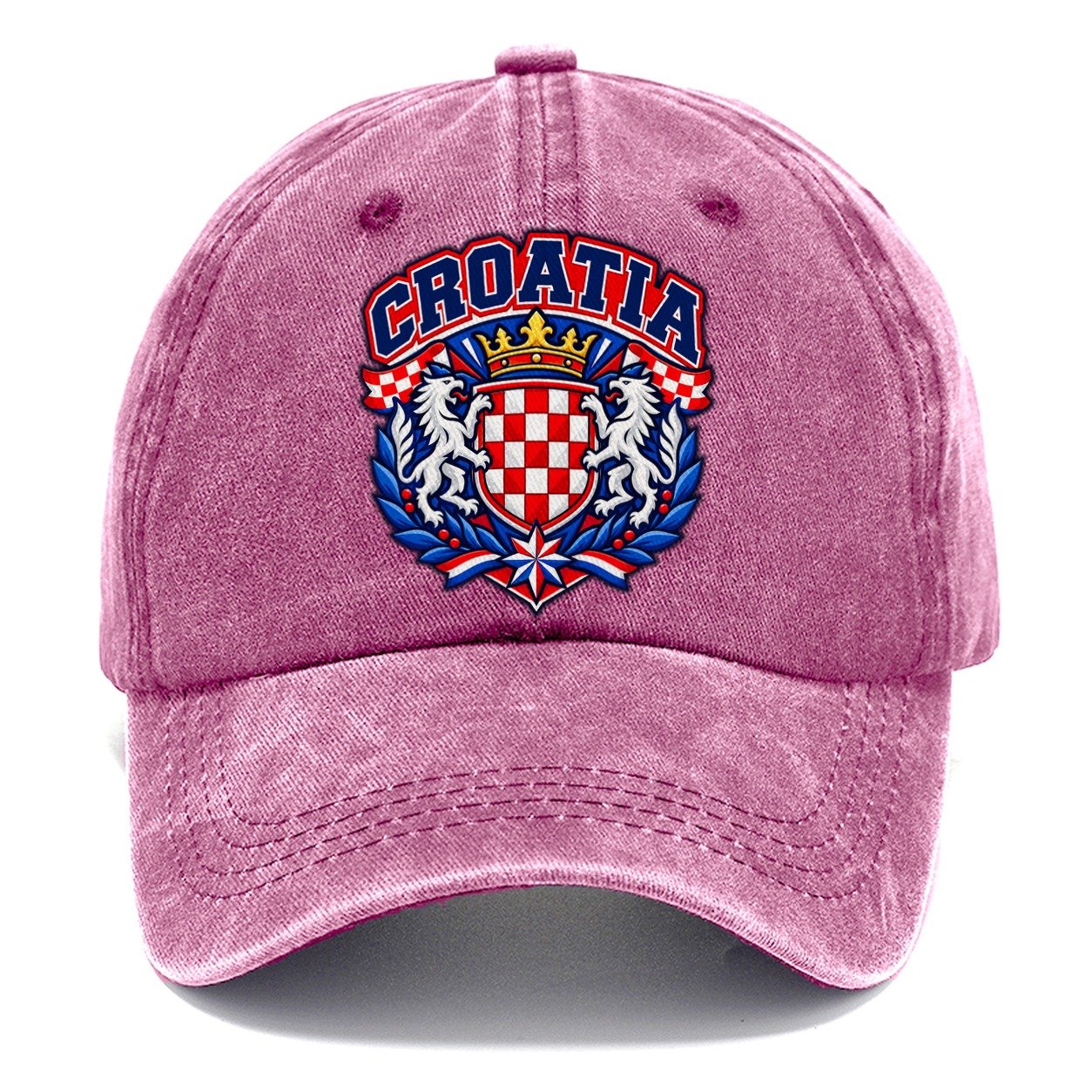Croatia Retro Badge Country Logos Classic Cap – Dusty Rose