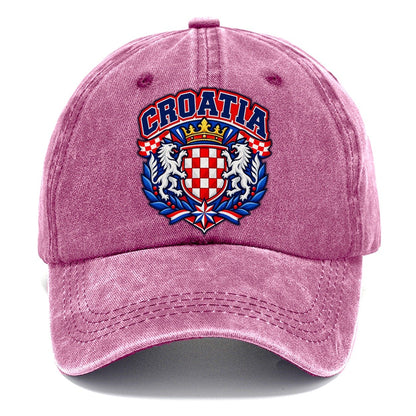 Croatia Retro Badge Country Logos Classic Cap – Dusty Rose
