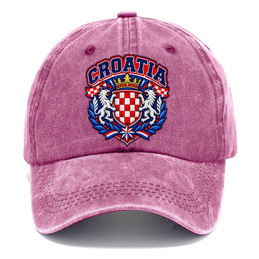 Croatia Retro Badge Country Logos Classic Cap – Dusty Rose